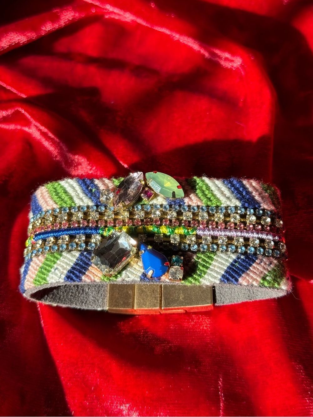 Plunder Multicolor Beaded Crystal Cuff Bracelet